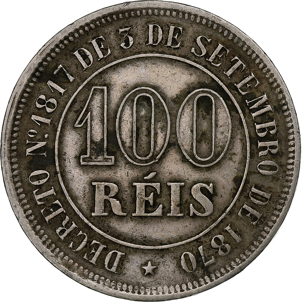 Brésil, Pedro II, 100 Reis, 1884, Rio de Janeiro, Cupro-nickel, TTB, KM:477