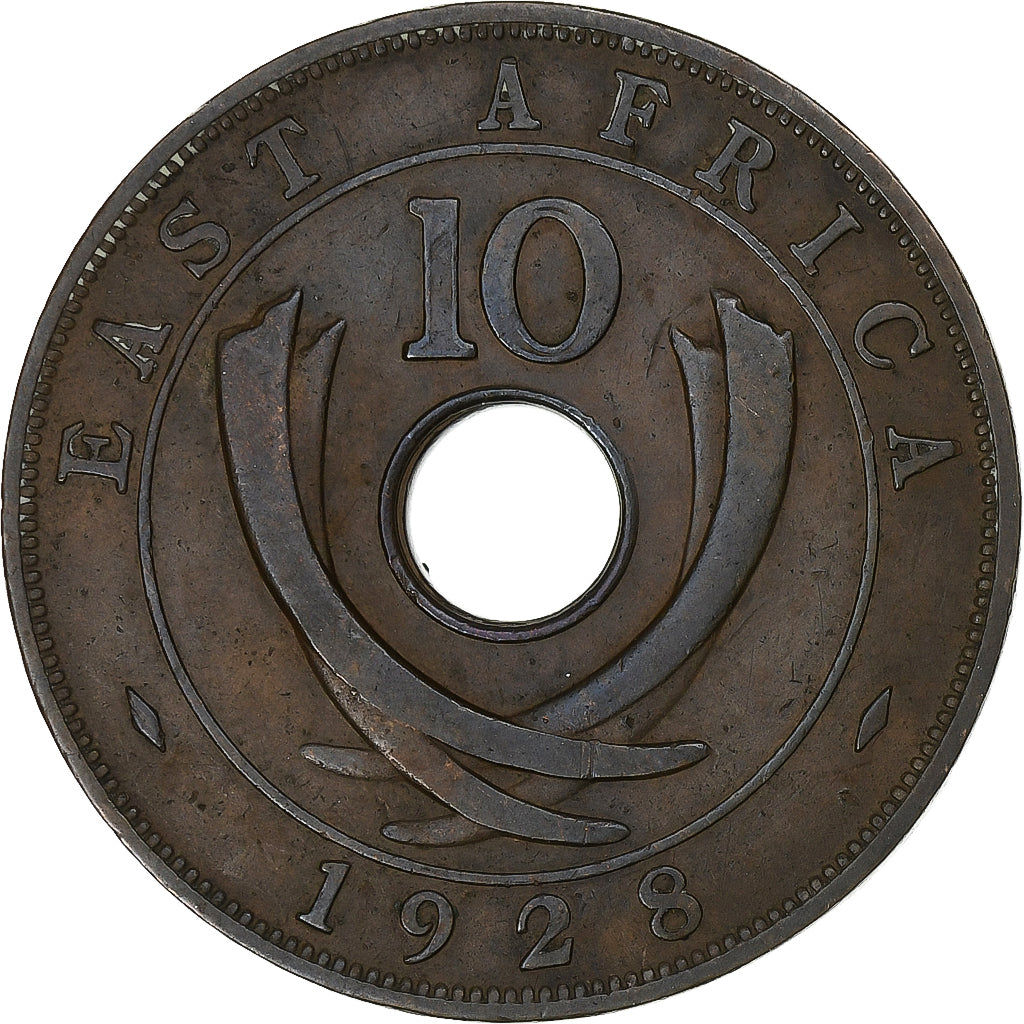Afrique Orientale, George V, 10 Cents, 1928, Londres, Bronze, TTB, KM:19