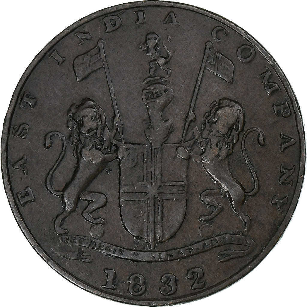 India-British, Bombay Presidency, 1/4 Anna, 1832, Bombay, Copper, EF(40-45)