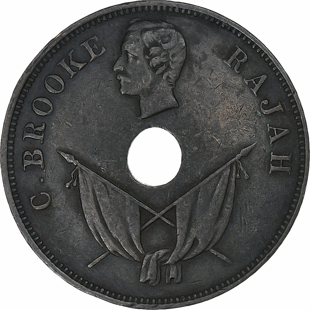 Sarawak, Charles J. Brooke, Cent, 1896, Heaton, Copper, EF(40-45), KM:7