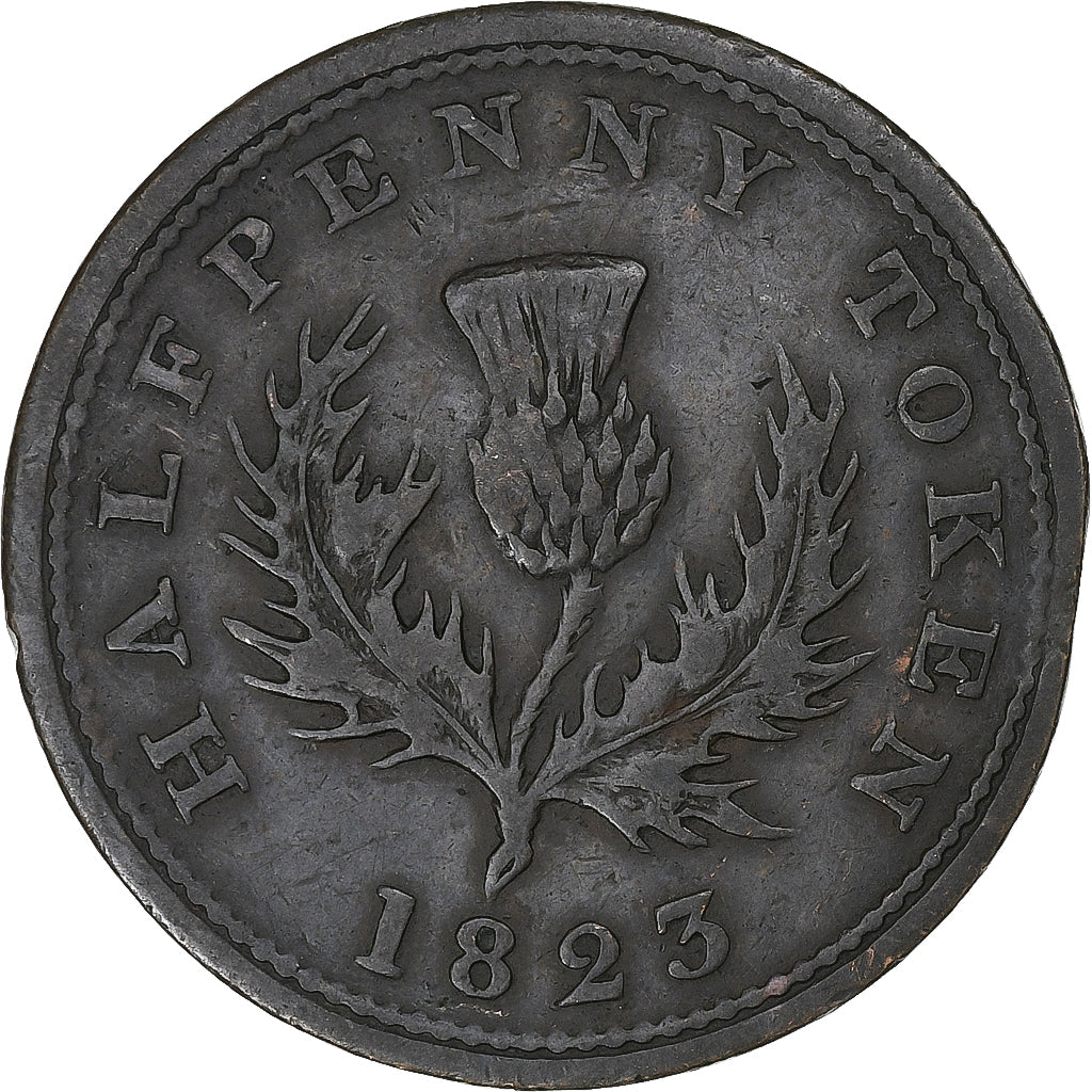 Canada, Halfpenny Token, George IV, 1823, Bronze, Nova Scotia, VF(30-35)