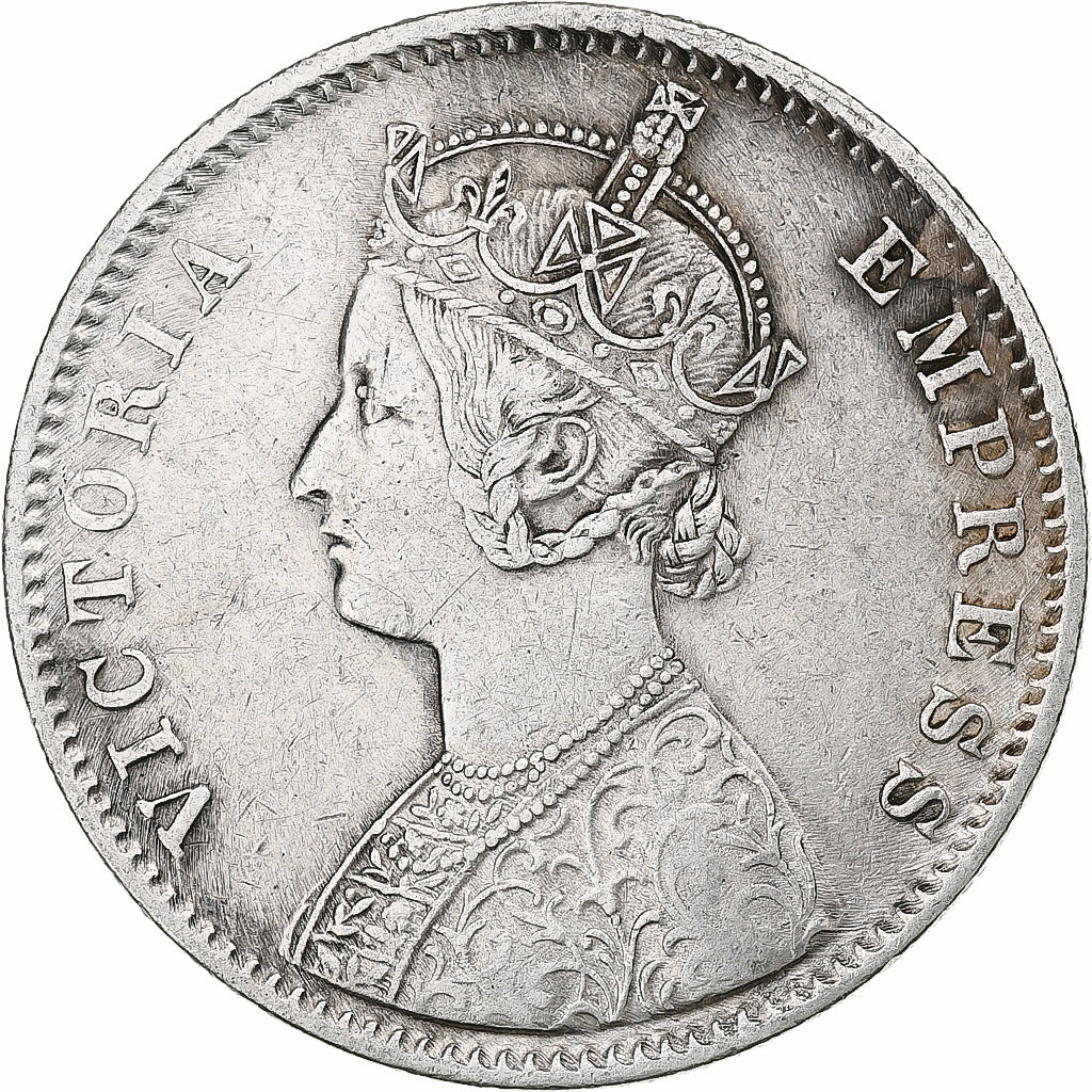 India-British, Alwar, Victoria, Rupee, 1891, Silver, EF(40-45), KM:46