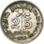 Ceilão, George V, 25 Cents, 1925, London, Prata, AU(50-53), KM:105a