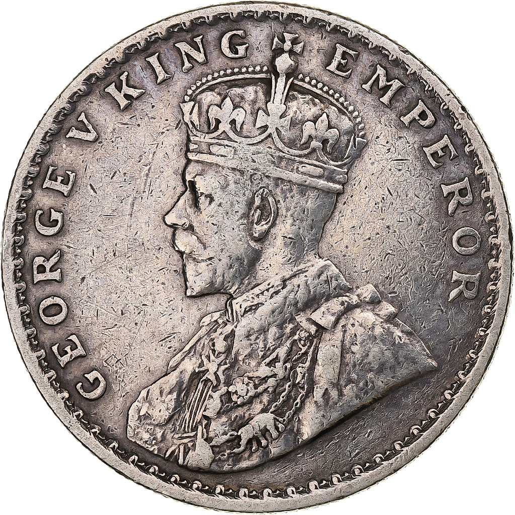 India-British, George V, Rupee, 1917, Bombay, Silver, EF(40-45), KM:524