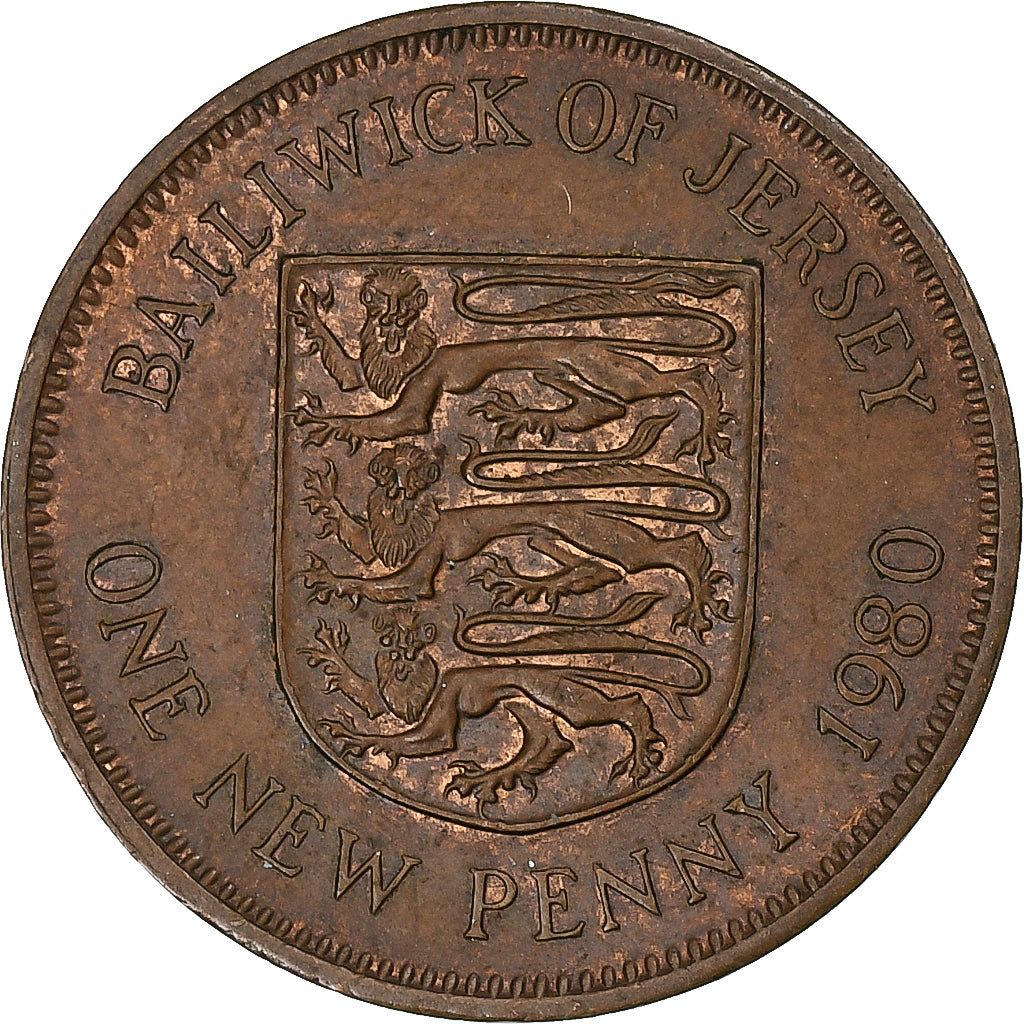 Jersey, Elizabeth II, New Penny, 1980, Llantrisant, Bronze, EF(40-45), KM:30