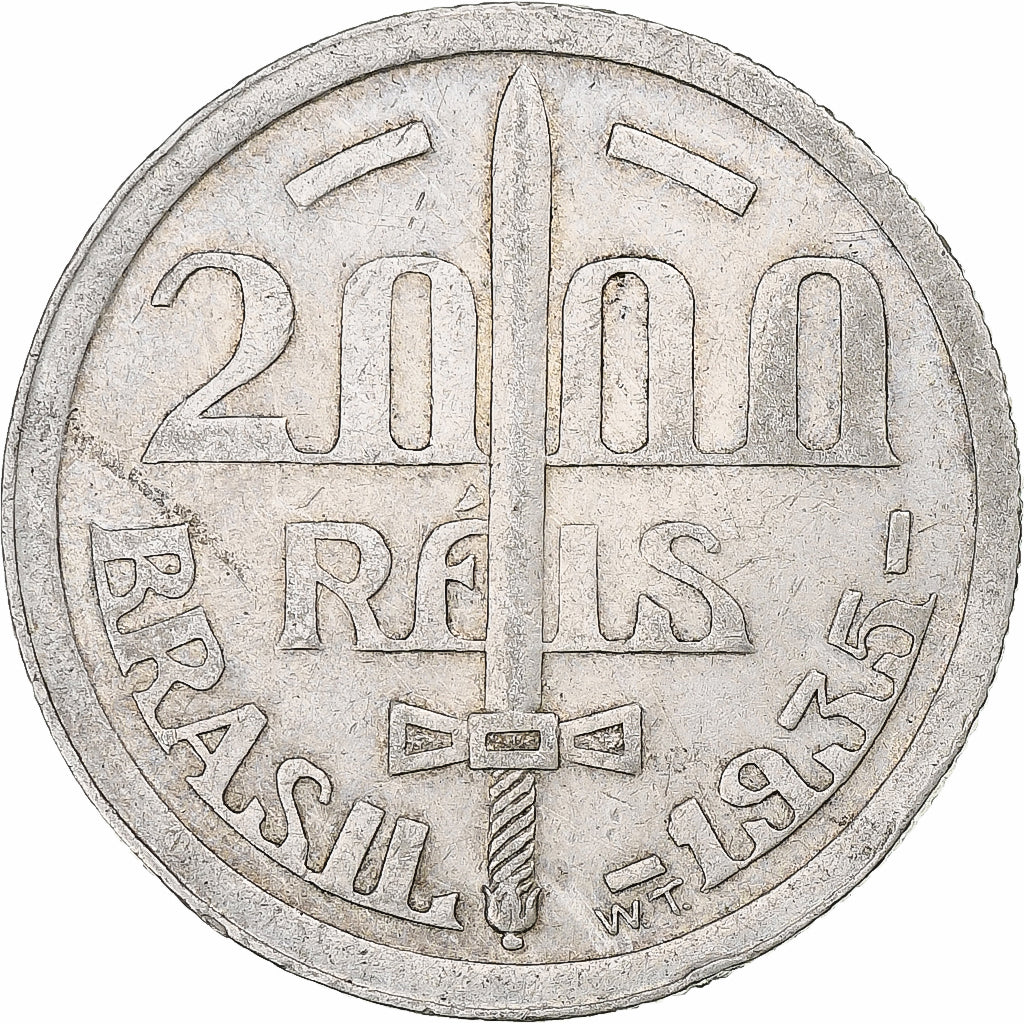 Brazil, 2000 Reis, Duke of Caxias, 1935, Rio de Janeiro, Silver, AU(50-53)