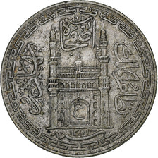 India, Mir Usman Ali Khan, Rupee, AH 1341/1923, Hyderabad, Silver, AU(50-53)