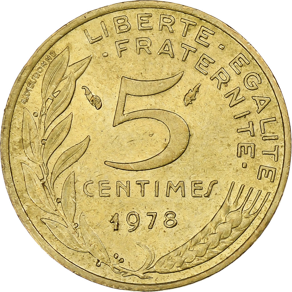 Francia, 5 Centimes, Marianne, 1978, Pessac, Alluminio-bronzo, BB, Gadoury:175