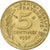 Francja, 5 Centimes, Marianne, 1997, Pessac, Aluminium-Brąz, AU(50-53)