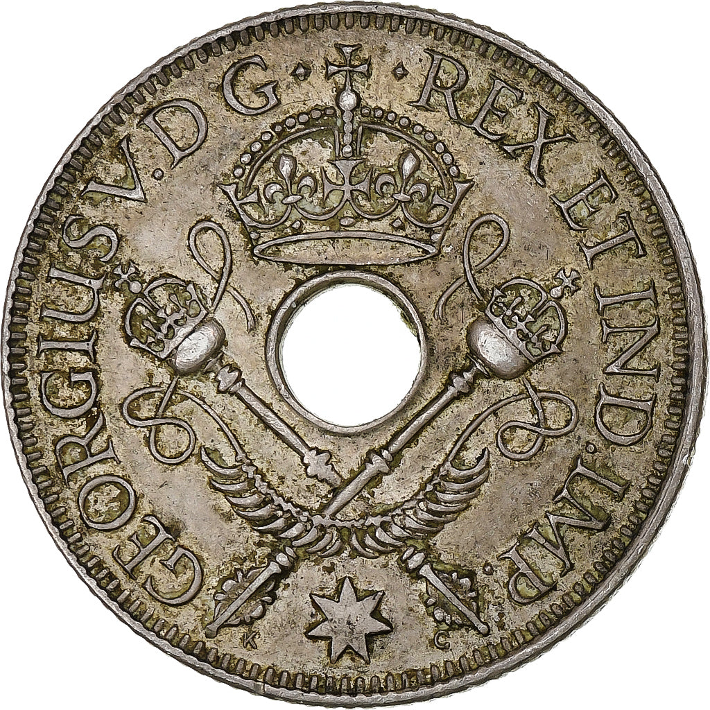 New Guinea, George V, Shilling, 1935, Melbourne, Silver, EF(40-45), KM:5