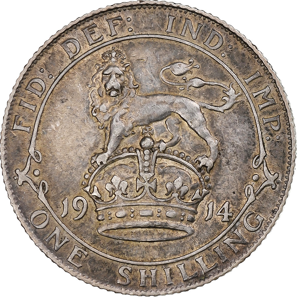 United Kingdom, George V, Shilling, 1914, London, Silver, AU(50-53), KM:816