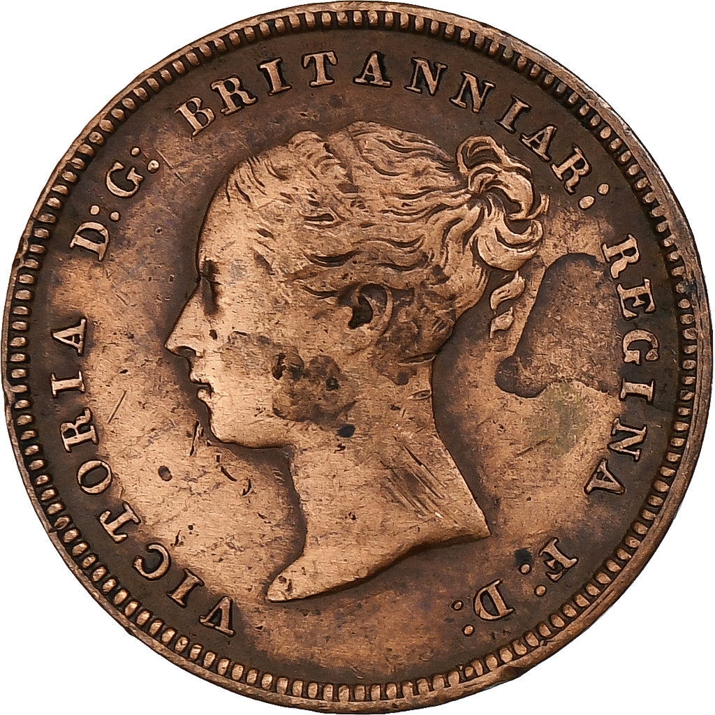 Reino Unido, Victoria, 1/2 Farthing, 1844, London, Cobre, BC+, KM:738