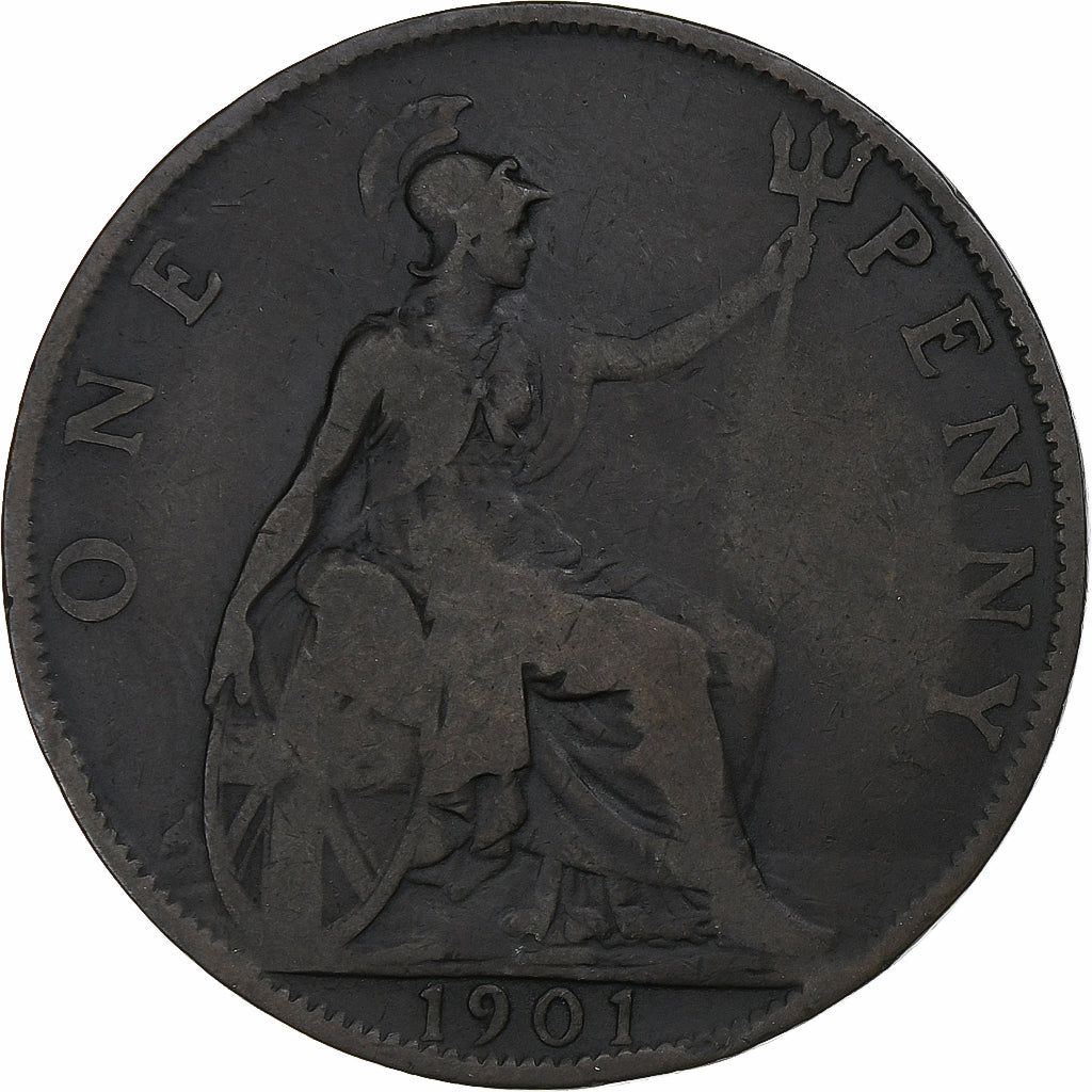 Reino Unido, Victoria, Penny, 1901, London, Bronce, BC+, KM:790