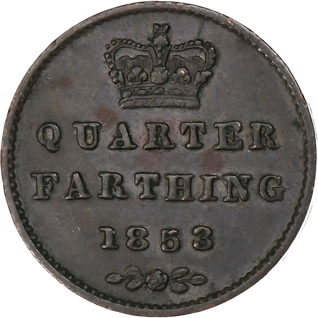 Reino Unido, Victoria, 1/4 Farthing, 1853, London, Cobre, MBC, KM:737