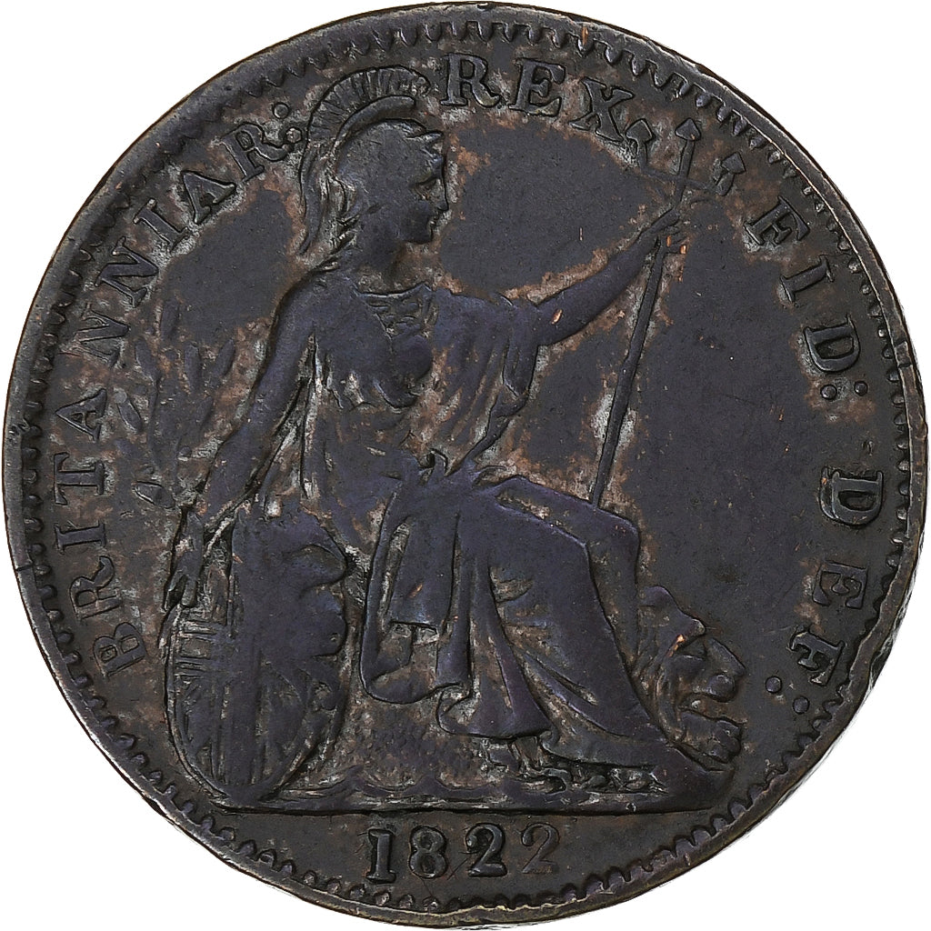 United Kingdom, George IV, Farthing, 1822, London, Copper, VF(30-35), KM:677
