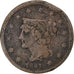 United States, Cent, Braided Hair, 1841, Philadelphia, Copper, VF(20-25), KM:67