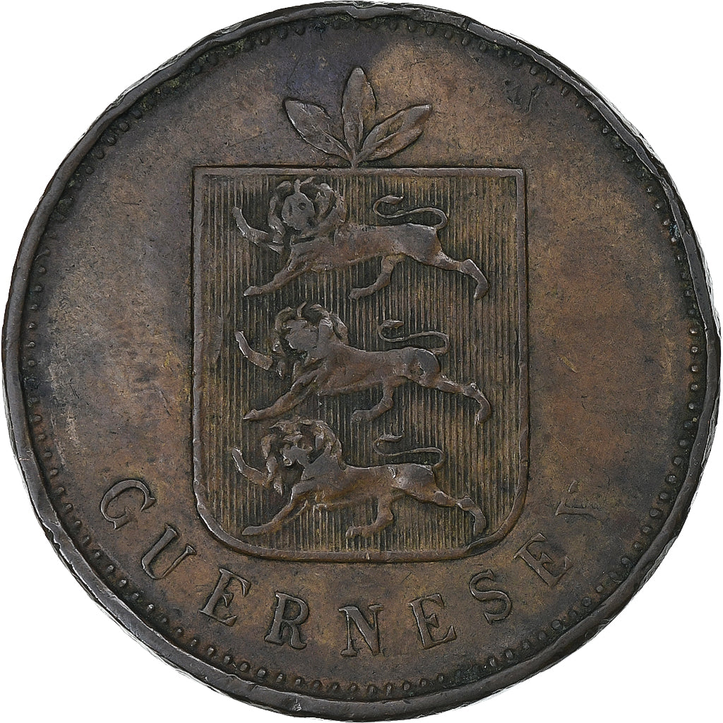 Guernsey, William IV, 4 Doubles, 1830, Soho, Bronze, VF(30-35), KM:2