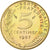 França, 5 Centimes, Marianne, 1987, Pessac, BU, Alumínio-Bronze, MS(63)