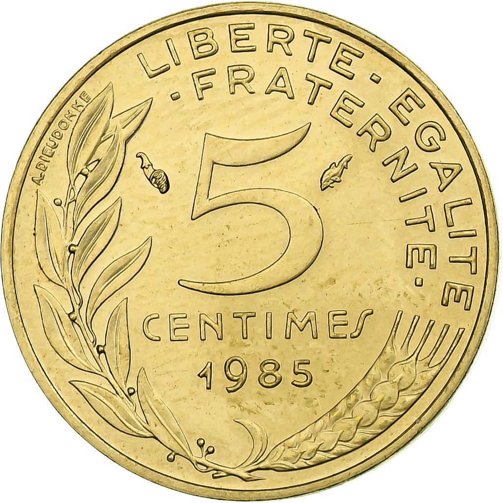 Frankreich, 5 Centimes, Marianne, 1985, Pessac, Aluminum-Bronze, VZ