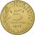 France, 5 Centimes, Marianne, 1976, Pessac, Aluminum-Bronze, AU(55-58)