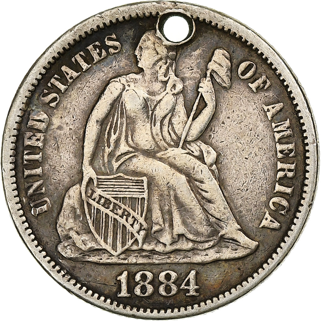 United States, Love Token, Seated Liberty, 1884, Silver, Collection Térisse