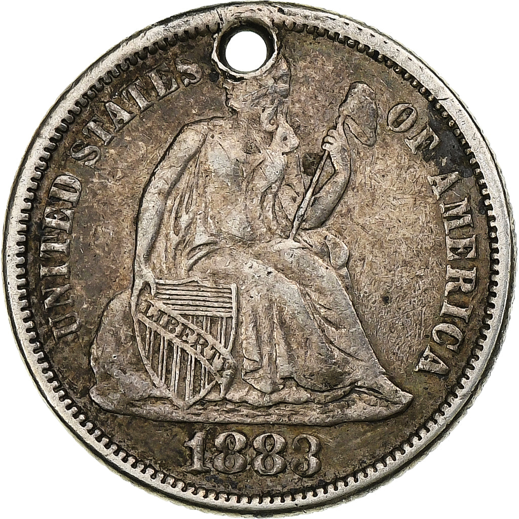 Verenigde Staten, Love Token, Seated Liberty, 1883, Zilver, Collection Térisse