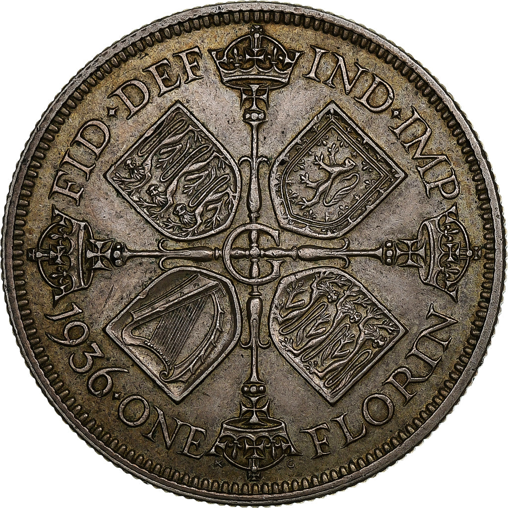 United Kingdom, George V, Florin, 1936, London, Silver, AU(55-58), KM:834