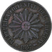 Uruguay, 5 Centesimos, 1857, Lyon, Copper, EF(40-45), KM:8