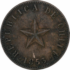 Chile, Centavo, 1853, Copper, EF(40-45), KM:127