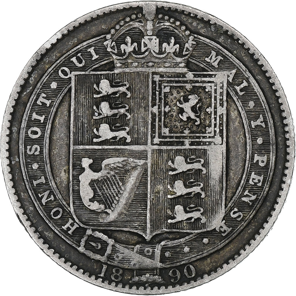 United Kingdom, Victoria, Shilling, 1890, London, Silver, VF(30-35), KM:774