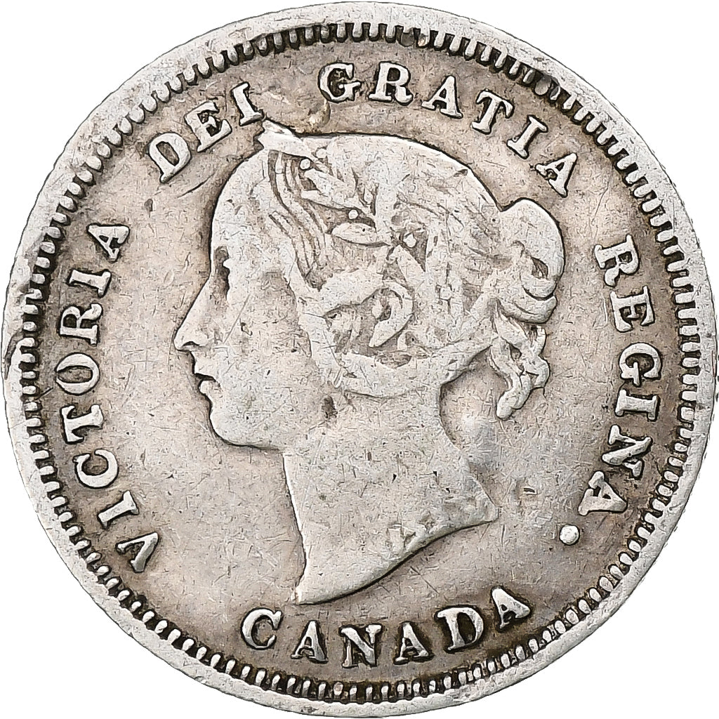 Canada, Victoria, 5 Cents, 1890, Heaton, Silver, VF(30-35), KM:2