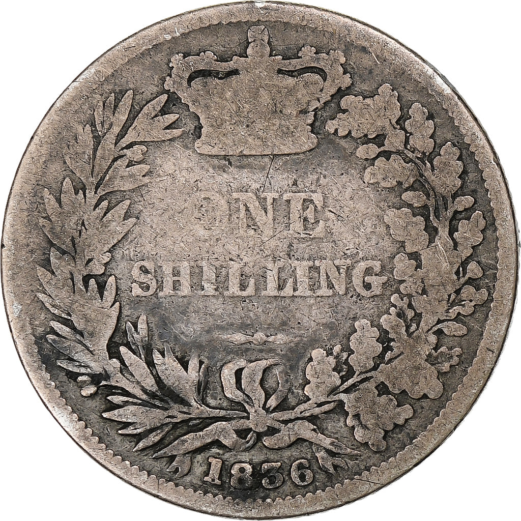 Reino Unido, George IV, Shilling, 1836, London, Plata, BC, KM:713