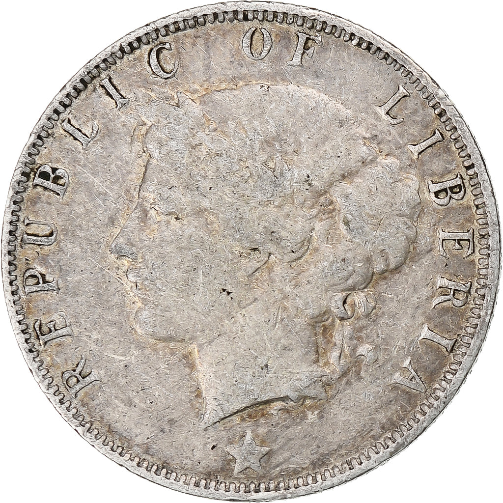 Liberia, 25 Cents, 1906, Heaton, Silver, VF(20-25), KM:8