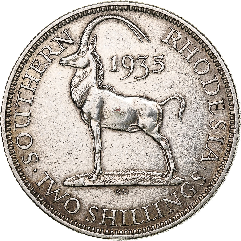 Southern Rhodesia, George V, 2 Shillings, 1935, London, Silber, SS+, KM:4