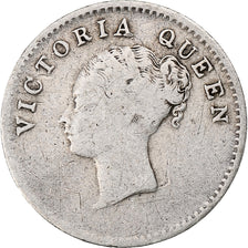 India-British, Victoria, 2 Annas, 1841, Bombay, Silver, VF(20-25), KM:459