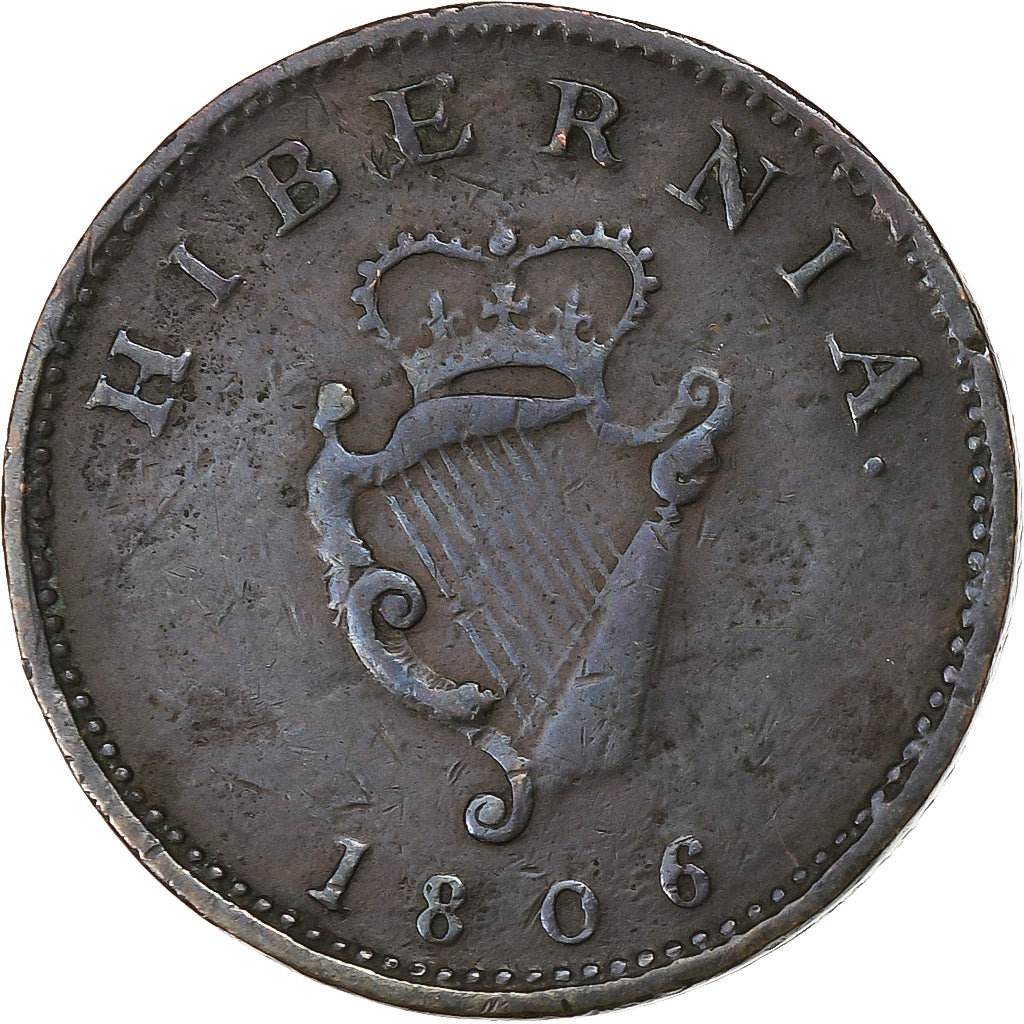Ireland, George III, Farthing, 1806, Soho, Copper, EF(40-45), KM:146