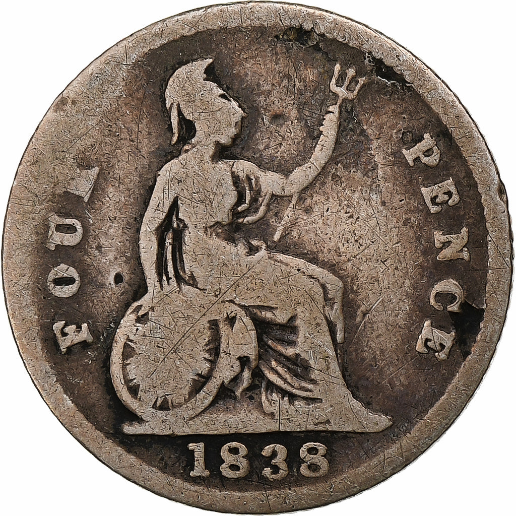 United Kingdom, Victoria, 4 Pence, 1838, London, Silver, VF(20-25), KM:731.1