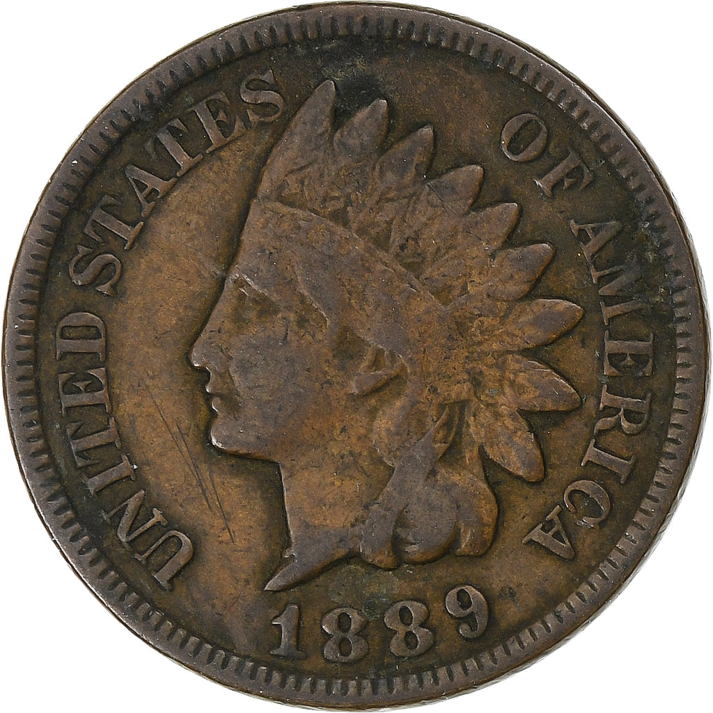 United States, Cent, Indian Head, 1889, Philadelphia, Bronze, VF(30-35), KM:90a