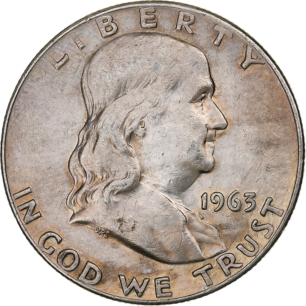 United States, Half Dollar, Franklin, 1963, Denver, Silver, VF(30-35), KM:199