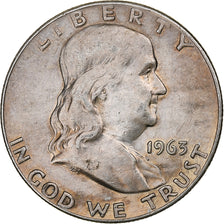 United States, Half Dollar, Franklin, 1963, Denver, Silver, VF(30-35), KM:199