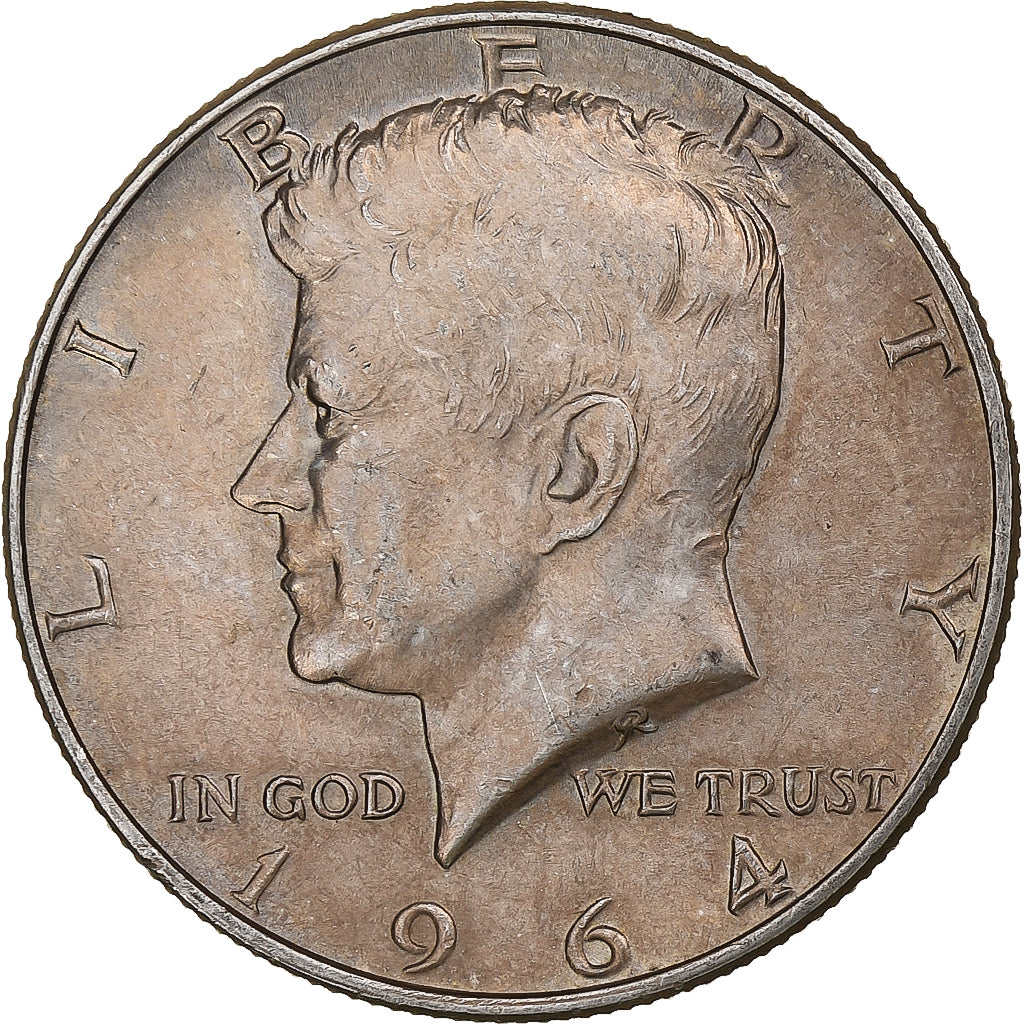 United States, Half Dollar, Kennedy, 1964, Denver, Silver, EF(40-45), KM:202