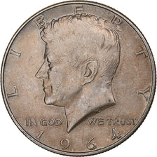 United States, Half Dollar, Kennedy, 1964, Denver, Silver, EF(40-45), KM:202