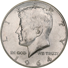 United States, Half Dollar, Kennedy, 1964, Philadelphia, Silver, EF(40-45)