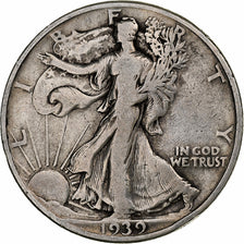 United States, Half Dollar, Walking Liberty, 1939, Philadelphia, Silver