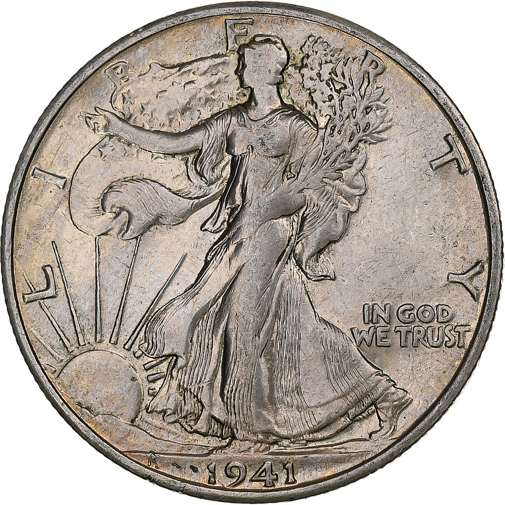 United States, Half Dollar, Walking Liberty, 1941, Philadelphia, Silver