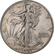 United States, Half Dollar, Walking Liberty, 1941, Philadelphia, Silver