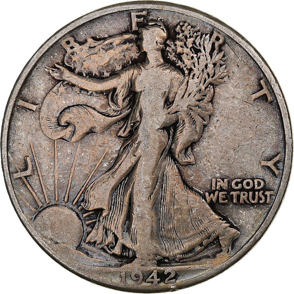 United States, Half Dollar, Walking Liberty, 1942, Philadelphia, Silver