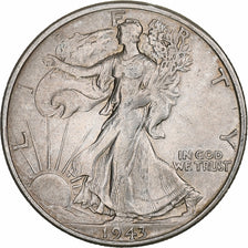 United States, Half Dollar, Walking Liberty, 1943, San Francisco, Silver