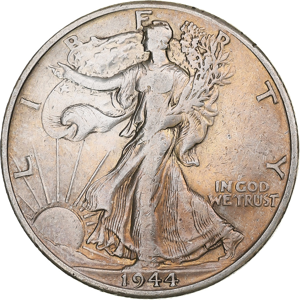 États-Unis, Half Dollar, Walking Liberty, 1944, Denver, Argent, TB+, KM:142