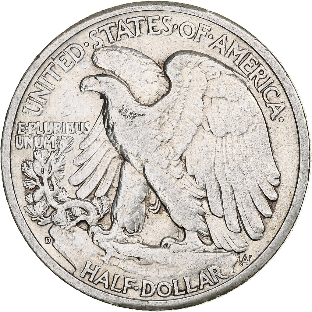États-Unis, Half Dollar, Walking Liberty, 1944, Denver, Argent, TB+, KM:142